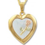 Rose on Mother of Pearl Locket - by Landstrom's